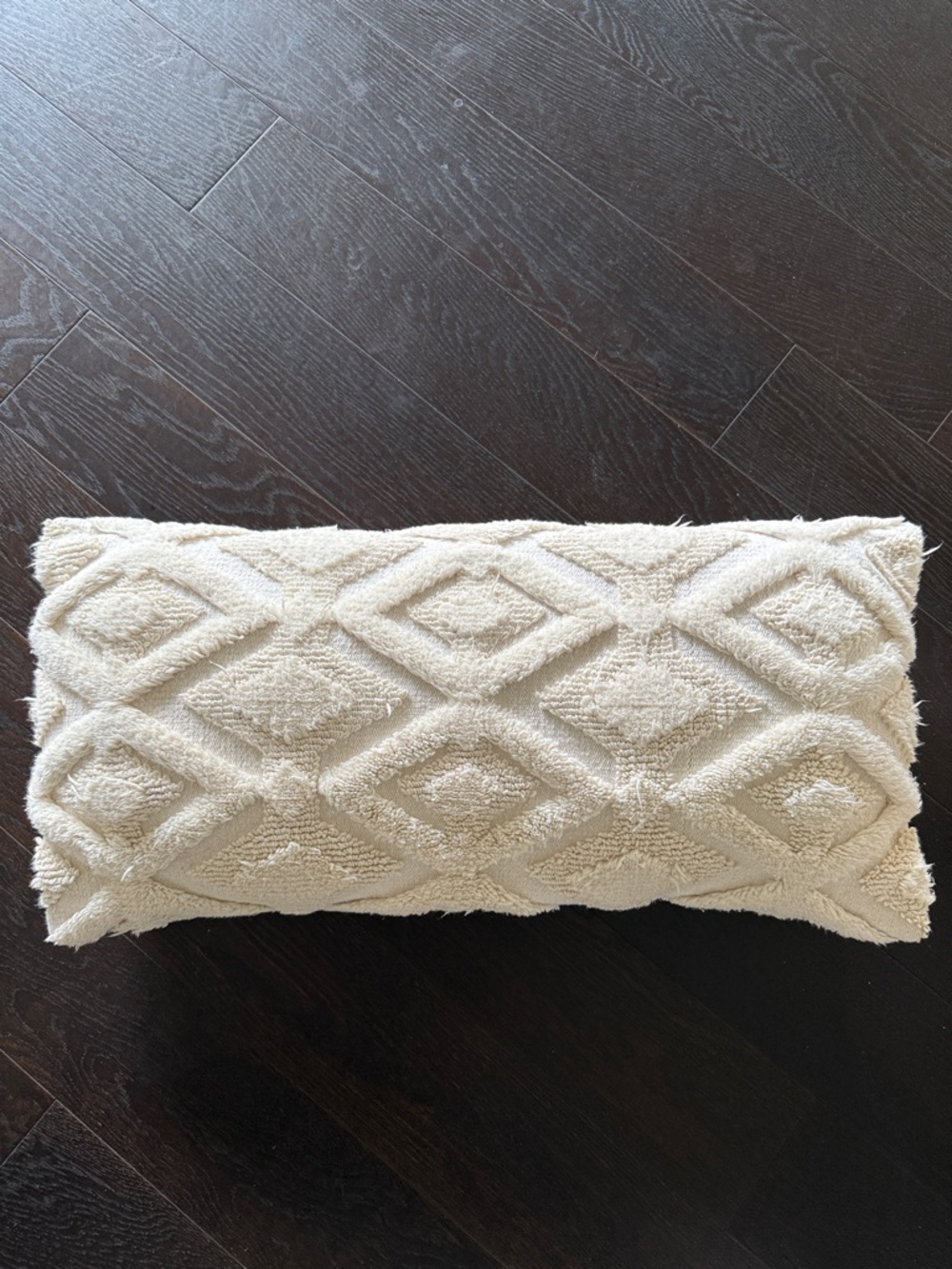 Marshalls Cream Textured Diamond Accent Pillow Cover Only